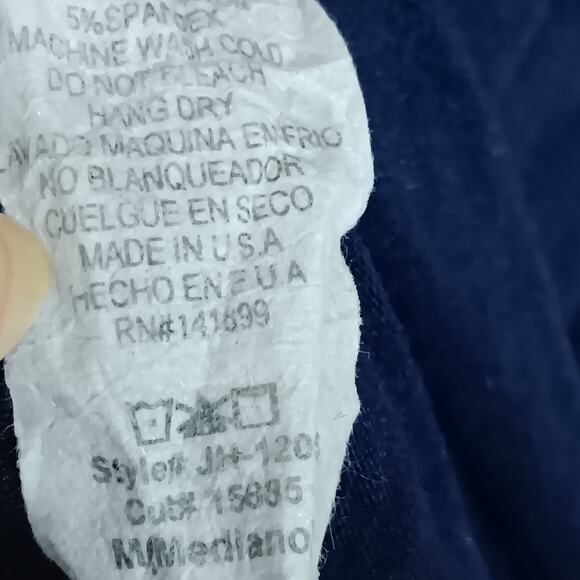 Free To Live Overlap Draped Cardigan Size Medium Navy Blue Short Sleeve - Picture 7 of 7